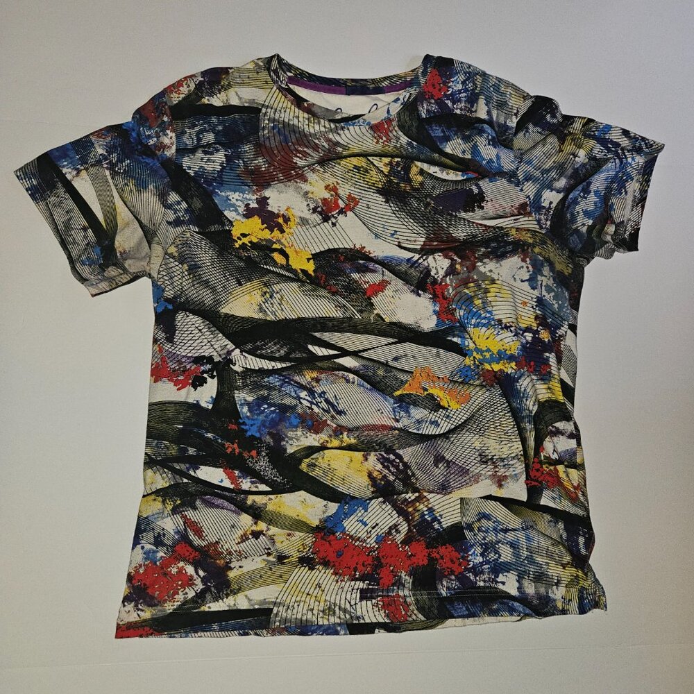 Robert Graham Men's Large Color Splat Short Sleeve Shirt